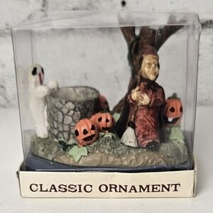 Vintage Halloween Ornament Witch Ghost Pumpkins Classic Decor NIB
